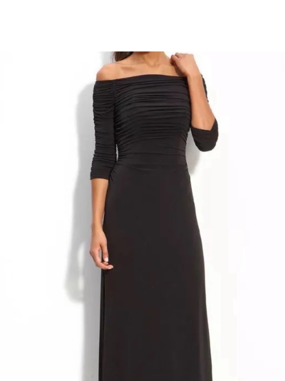 Laundry By Shelli Segal Black Ruched Maxi Dress